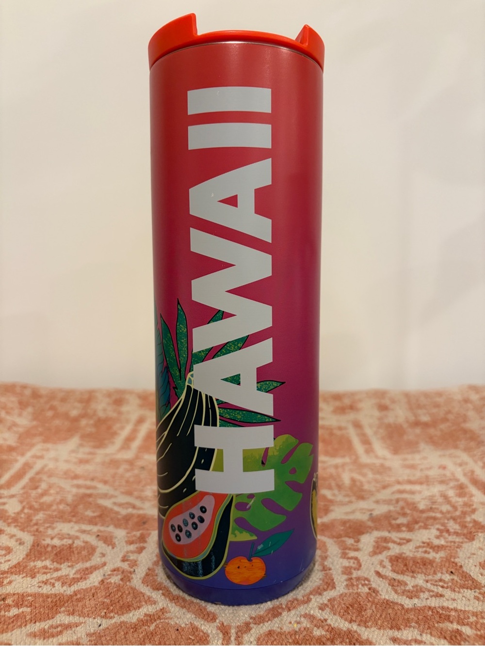 Starbucks 16 oz Pink Hawaii Collection Tropical Fruit Stainless Steel Tumbler